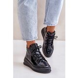 Kesi Lightweight patent leather sports shoes natural leather Artiker black | shoptok.hr