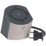 Legrand 049402-Višestruka utičnica sa prekidačem, 2 utičnice (Tip E) + USB-A + USB-C i bežično punjenje 10 W, kabl 2 m Cene
