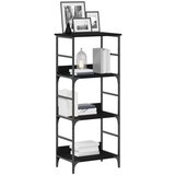  Knjižnica Crna Hrast 50x33x117 5 cm Konstruirano drvo i Čelik | shoptok.hr