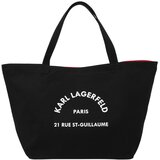 Karl Lagerfeld Shopper torba 'Rue St-Guillaume' crna / bijela Cijene