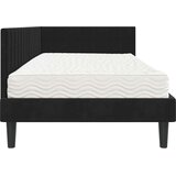  Kutni krevetni okvir s madracem 2 kom. Crna 100 x 200 cm Baršun | Shoptok.si