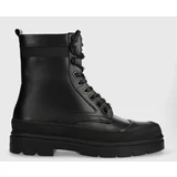 Calvin Klein Usnjeni čevlji LACE UP BOOT HIGH moški, črna barva, HM0HM01213