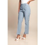 Fenzy Plus Size Karirane Hlače, Svijetloplave | shoptok.hr