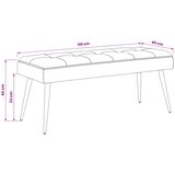  Klupa s gumbastim tkanjem Crna 110 x 40 x 46 cm Baršun | shoptok.hr