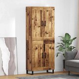 vidaXL Visok predalnik 2 pcs Star les Inženirski les in steklo | Shoptok.si