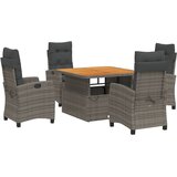  5-dijelni vrtni blagovaonski set sivi od poliratana Siva Dužina stola 110 cm | shoptok.hr