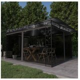  Paviljon s komarnikom in LED lučkami 4x3x2,73 m antraciten | Shoptok.si