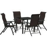  Set od 5 vrtnih stolova Crni Poli Ratan | shoptok.hr