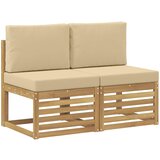  2 Komad Srednja sofa za van Čvrsto drvo akacije Bijela | shoptok.hr