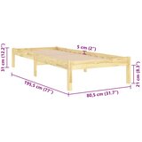  Okvir za krevet od masivnog drva 75 x 190 cm jednokrevetni | Eponuda.ba