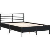  Posteljni okvir črn 135x190 cm inženirski les in kovina, (21166121) | Shoptok.si