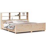  Knjižna postelja brez vzmetnice 200x200 cm trden les | Shoptok.si