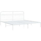 Metalni okvir za krevet s uzglavljem bijeli 193x203 cm | shoptok.hr