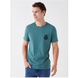 LC Waikiki Crew Neck Short Sleeved Embroidered Combed Combed Men's T-Shirt.