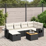 vidaXL 7-dijelni set vrtnih sofa od poliratana s jastucima crni | shoptok.hr