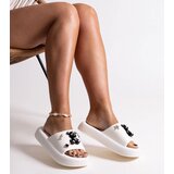 Gemre White platform slides with a teddy bear and gold accents Agatha | shoptok.hr
