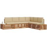 Set vanjskih sofa s jastukom Prirodna i bež 273 x 213,5 x 73 cm | shoptok.hr