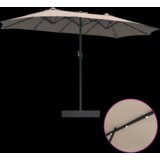 vidaXL vrtni dežnik taupe 385 x 209 x 244 cm blago | Shoptok.si