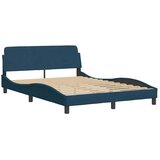  Okvir za krevet s uzglavljem Dover plavi 120 x 200 cm baršunasti | shoptok.hr