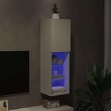 vidaXL TV omarica z LED lučmi bela 30,5x30x102 cm | Shoptok.si