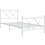  Metalni okvir kreveta uzglavlje i podnožje bijeli 90x190 cm | shoptok.hr