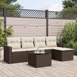  6-dijelni set vrtnih sofa od poliratana s jastucima smeđi | shoptok.hr