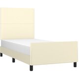  Okvir za krevet s uzglavljem krem 90x190 cm od umjetne kože | Eponuda.com
