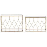 BIZZOTTO Pomoćni stolovi u setu 2 kom sa staklenom pločom stola u zlatnoj boji 33x104 cm Elenor – | shoptok.hr