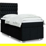 vidaXL Box spring postelja z vzmetnico črna 90x200 cm blago | Shoptok.si
