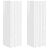 TV zidni ormar Zidne 2 pcs Sjajno bijelo 30 x 31 x 100 cm | shoptok.hr