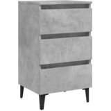  Noćni ormarić s metalnim nogama boja betona 40 x 35 x 69 cm | shoptok.hr