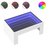 Maison Chic Klubska mizica - kavna mizica - Nizka mizica z neskončnimi LED bela 70x50x30 cm, (21752133) Cene