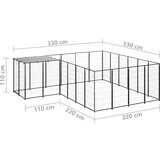  Pasji boks črn 8,47 m² jeklo, (20798949) | Shoptok.si