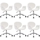 vidaXL Okretne blagovaonske stolice 6 kom bijele od umjetne kože