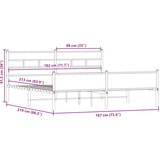  Metalni okvir kreveta bez madraca boja hrasta 183x213 cm | shoptok.hr