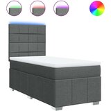 vidaXL Box spring postelja z vzmetnico temno siva 100x200 cm blago | Shoptok.si