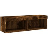 TV ormarić s LED svjetlima boja dimljenog hrasta 100x30x30 cm | shoptok.hr