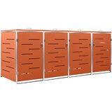  Spremište za četiri kante za smeće 276,5x77,5x112,5 cm čelično | Eponuda.com