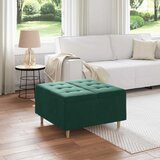  Otoman za pohranu s jastukom Tamnozelena 80 x 80 x 45 cm Baršun | shoptok.hr