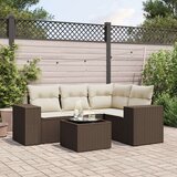 vidaXL 5-dijelni set vrtnih sofa s jastucima poliratan smeđi | shoptok.hr