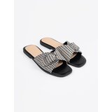 GOODIN Black and white checkered flip-flops with buckle | shoptok.hr