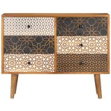 Maison Chic Komoda - Predalnik s potiskanim vzorcem 90x30x70 cm trden mangov les, (21718949) | Shoptok.si
