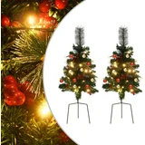 vidaXL Umetna novoletna jelka LED 2 kosa 76 cm PVC