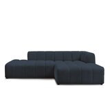 Bobochic Paris Temno modra kotna sedežna garnitura iz tkanine bouclé (desni kot/z ležalnikom) Annecy – | Shoptok.si