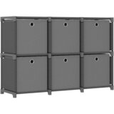 Furnova Regal s 6 škatlami siv 103x30x72,5 cm blago, (21933466) | Shoptok.si
