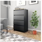  Komoda črna 60x35x98,5 cm iverna plošča | Shoptok.si