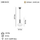 Opviq Luster Kabo-52-01, O19, 12cm, IP20 Zlatno-bijela boja | Eponuda.ba