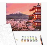  Slika za samostalno slikanje - A temple against the backdrop of Mount Fuji 50x40 | shoptok.hr