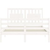  Okvir kreveta s uzglavljem bijeli 4FT6 bračni od masivnog drva | shoptok.hr