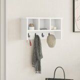 vidaXL Nadwyčajna obešalnik za plašče s polico Bela 50 x 16 x 26 cm | Shoptok.si